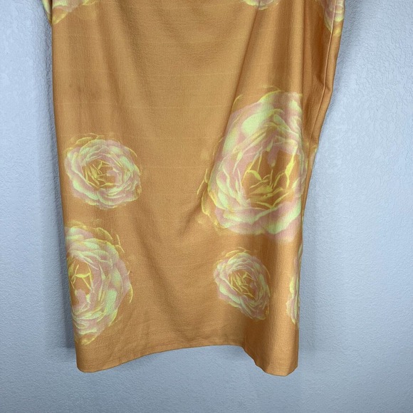 Miaou Moni Skirt Plus Size 3XL XXXL Orange Floral Print Side Slit‎ Pencil Midi - Picture 6 of 11